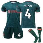 22-23 Liverpool 2 borta grön nr. 11 Salah tröja 66 Arnold 4 Van Dijk fotbollsutrustning NO.4 VIRGIL- Perfet NO.4 VIRGIL NO.4 VIRGIL NO.4 VIRGIL 28