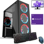 Fast QUAD CORE Desktop Gaming PC Computer Bundle 8GB 120GB SSD Windows 10 Metis