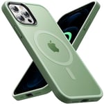 ONOFSO Coque Magnétique pour iPhone 12 Pro Max 6,7 Pouces [Compatible avec MagSafe][Protection Antichoc Qualité Militaire] Housse pour Téléphone Mate Semi-Transparente Anti-Empreintes, Vert Matcha