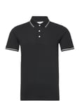 Polo Shirt W?. Contrast Piping Tops Polos Short-sleeved Black Lindbergh