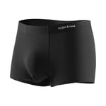 Casey Kevin Men's Modal Microfiber Boxer Briefs Ice Silk Trunk Shorts Breathable Underwear,BLACK-XLarge