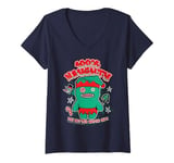 Womens Fuggler Christmas Elf 100 Naughty You Better Watch Out V-Neck T-Shirt