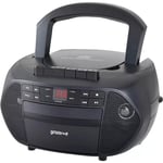 Groov-e Traditional Boombox - Portable Cassette Tape & CD Player with Radio, 3