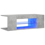 TV-taso LED-valoilla betoninharmaa 90x39x30 cm