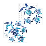 Luckious Sea Turtle Wall Decals - Set of 12 Ocean Turtle Stickers for Underwater World Children's Room Bedroom Bathroom Background Decoration Wall Sticker