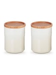 Le Creuset Set Of 2 Stoneware Jars In Meringue