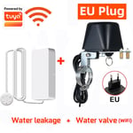 Tuya-Détecteur de fuite d'eau intelligent,détecteur d'inondation,SACOverflow,système d'alarme de sécurité,alarme de fuite d'eau,application Smart Life,Wi-Fi,Zigbee - Type WiFi add EU Valve