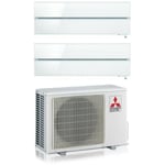 mitsubishi electric dual split inverter air conditioner series kirigamine style msz-ln 9+12 avec mxz-2f42vf pearl white r-32 wi-fi integrated colour