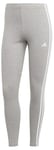 adidas Women's Essentials 3-Stripes High-Waisted Single Jersey Leggings, Medium Grey Heather/White, M Tall