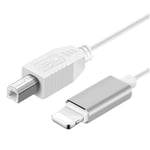 Lightning til USB-B - OTG kabel - Hvid - 1.5 m