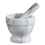 White Marble Mortar and Pestle Hand Crusher Kitchen Spices Herbs Grinder Mixing