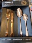 Sabichi GLAMOUR16pc Copper FINISH Cutlery Set Dinnerware StainlessSteel 4 PERSON