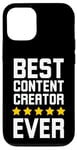 Coque pour iPhone 12/12 Pro Best Content Creator Ever Funny influencers blague 5 étoiles