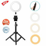 Studio LED Ring Light 26cm For Portrait Live Video iPhone Vlog + Tripod Stand