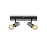 BRILONER - Spot de plafond, lampe de plafond orientable, plafonnier, 2x E27 douille, Silver-Crafted, 300x50x110 mm