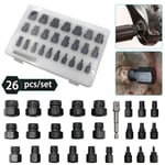 26 PCS Broken Screw Removal Tools Steel Bolt Extractor for Screw Extractor E7C3