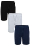 Threadbare Mens 3-Pack Waffle Texture Lounge Shorts - Black - Size X-Large