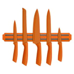 Orange Plastic Magnetic Stainless Steel Knife Holder Wall-Mounted Strip Rack