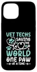 Coque pour iPhone 15 Vet Techs Saving The World One Paw At A Time