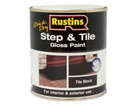 Rustins Quick Dry Step and Tile Gloss Floor Paint Black 500ml For Stone & Brick