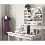 Altobuy - griselda - Pack Bureau en Bois + Vitrine Murale Blanche