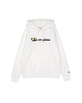 Champion Women's Legacy Graphic Shop W (117651) -Light Soft Compact Powerblend Fleece Hooded Sweatshirt, White (WW001), M