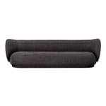 Ferm Living - Rico Sofa 4-Seater Bouclé Warm Dark Grey - Soffor