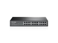 TP-LINK – Network switch, 24-ports. 10/100Mbps, auto MDI/MDIX, fanless, metal, black (TL-SF1024D)