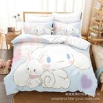 C02 Cartoon Cinnamoroll babyCinnamoroll Sängkläder Set Täcke Örngott Barnpresent Db-Xin UK SINGLE 135x200cm