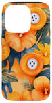 Coque pour iPhone 14 Pro Motif de boutons de couture tropicaux orange aquarelle