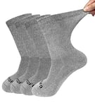 ZFSOCK Chaussettes Diabétiques Homme Femme: Sans Elastique Sans Couture Non Comprimantes Amples Socquettes Classiques Diabetique en Coton Coussin 4 Paires Mi-mollet, Gris 47-49