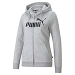 PUMA Women's Logo Full-zip Hoodie Fl Sweat, Light Gray Heather, XL UK