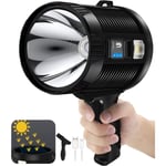 Projecteur Lumen, lampe de poche rechargeable super lumineuse avec trépied, 6 modes IPX6 étanche, projecteur portatif extérieur pour la chasse marine