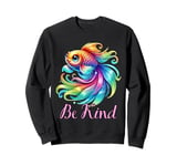 be kind rainbow fish teacher life teaching back to school Sweatshirt