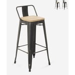 Ahd Amazing Home Design - tabouret design industriel métal bois vintage style brush top 78 cm Couleur: bois neutre