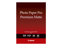 Canon Pro Premium Pm-101 - Glatt Matt - 310 Mikroner - A3 (297 X 420 Mm) - 210 G/M² - 20 Ark Fotopapir - For Pixma Pro-1, Pro-10, Pro-100