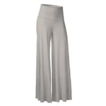 Kvinnors Fit & Flare Enkla Palazzo Byxor Mjuka Andningsbara Casual Fullängdsbyxor Sommar Sport Gym Dans Yoga Byxor Grey M