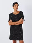 John Lewis Stars Sleep T-Shirt, Black/Ivory