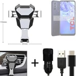  For TCL 305 Airvent mount + CHARGER holder cradle bracket car clamp