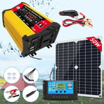 Kit Panneau Solaire 50W+Convertisseur de Tension 12v 220v 300w onduleur voiture camping-car système solaire isolation galvanique