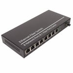 Kuitu Ethernet -mediamuunnin 1 optinen portti 8 sähköportti 10 100 1000 megabittiä SFP Ethernet kuitukytkin 100-240 V UK Plug