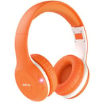 EarFun Kids Headphones Wireless, Bluetooth Foldable Over Ear Headphones with Microphone for Children, Hi-Fi Stereo Sound, 40H Playtime, 85/94dB Volume Limited, for Tablet, Phone, PC, Orange