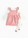 Guess How Much I Love You Pink Print Pinafore Dress 3-Piece Set 3-6 months Months