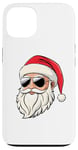 Coque pour iPhone 13 Père Noël Avec Lunettes De Soleil Chapeau noel Et Barbe