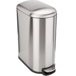 FULLER Narrow Kitchen Pedal Bin 40L Brushed Stainless Steel Design