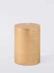 John Lewis Rustic Pillar Candle, H10 cm, Gold