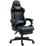 Racing Gaming Chair and Arm Faux Leather Gamer Recliner Home Office