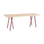 HAY Loop Stand incl. support spisebord 92,5x250 cm Maroon red-clear lacq. oak