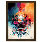 Artery8 Abstract Geometric Spectral Prism Kaleidoscope Colour Light Shapes Modern Watercolour Illustration Artwork Framed Wall Art Print A4