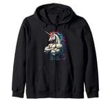 Unicorn Power for a Unicorn lover athlete bodybuilder Zip Hoodie